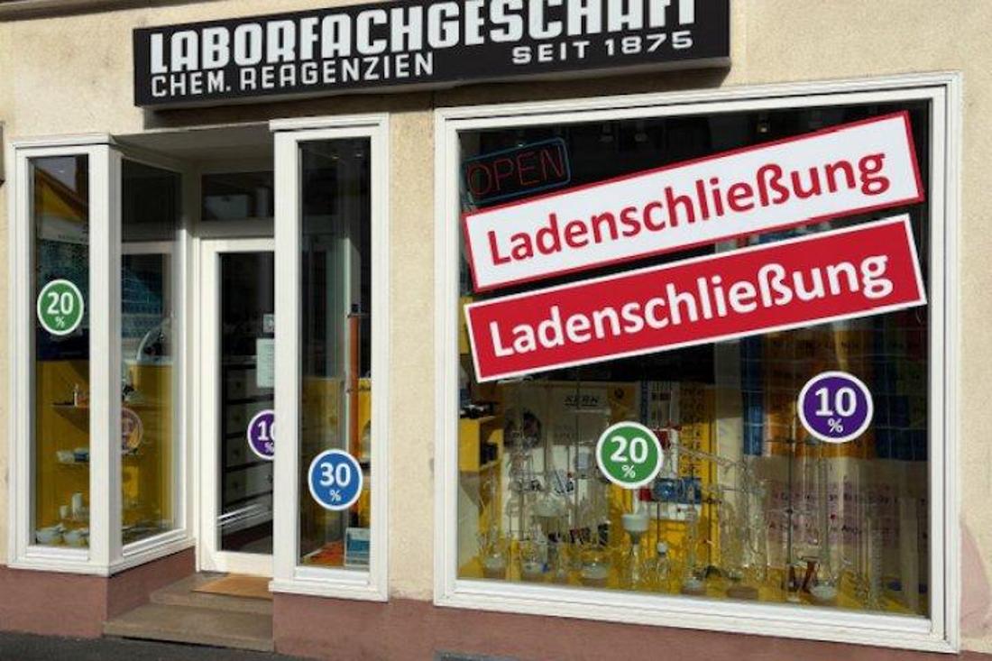 Das Laborfachgeschäft in der Lauteschlägerstraße 1a in Darmstadt muss schließen.