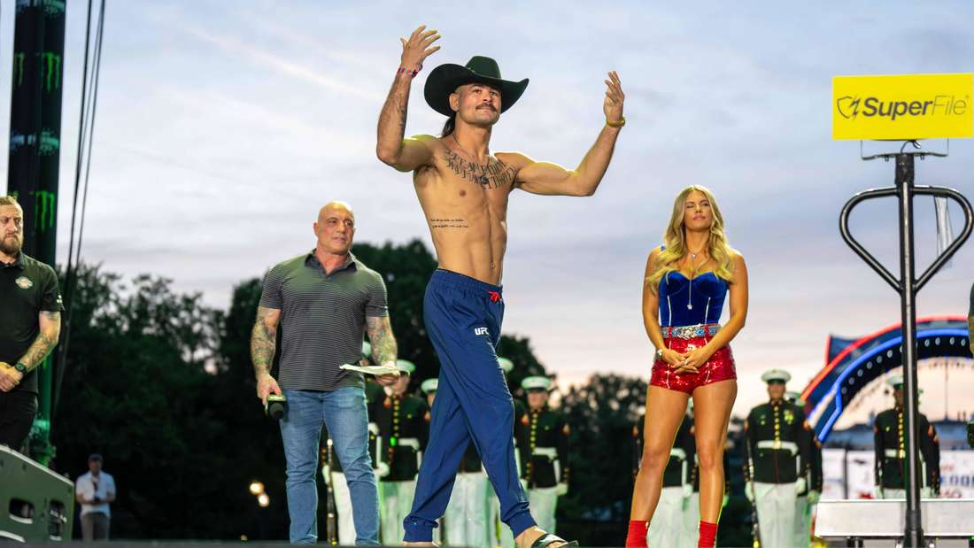 Die UFC macht auch aus dem Wiegen für UFC Freedom 250 in Washington DC ein Spektakel. 